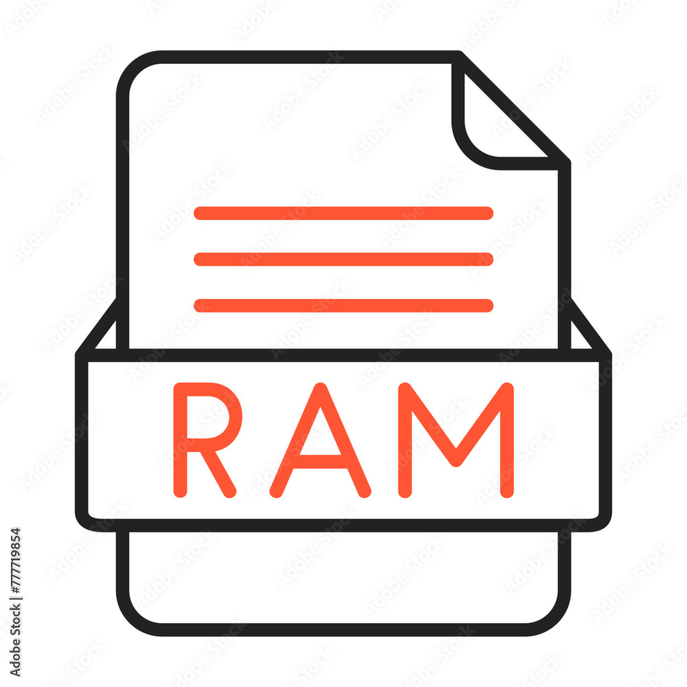RAM File Format Vector Icon Design RAM File Format Vector Icon Design