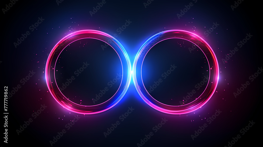 Vector illustration of neon ring on dark background Vector illustration of neon ring on dark background