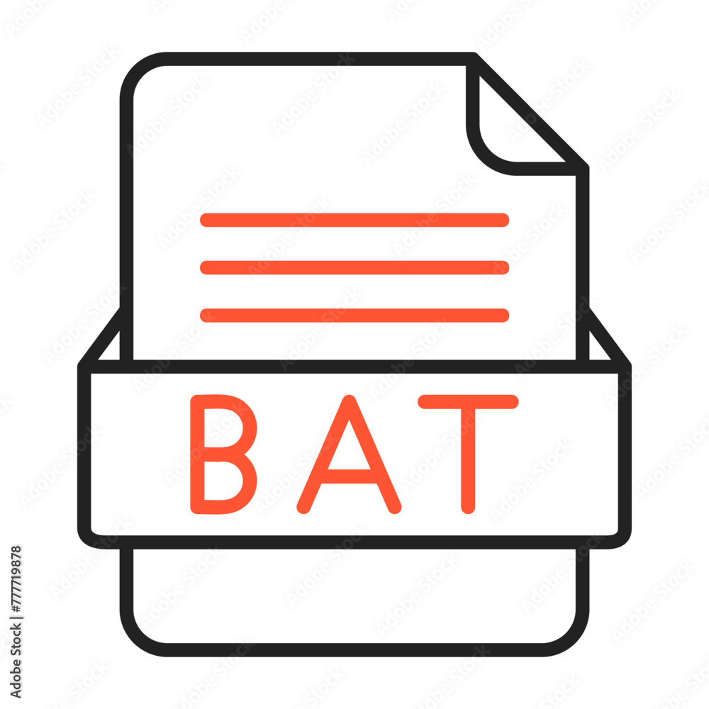 BAT File Format Vector Icon Design BAT File Format Vector Icon Design