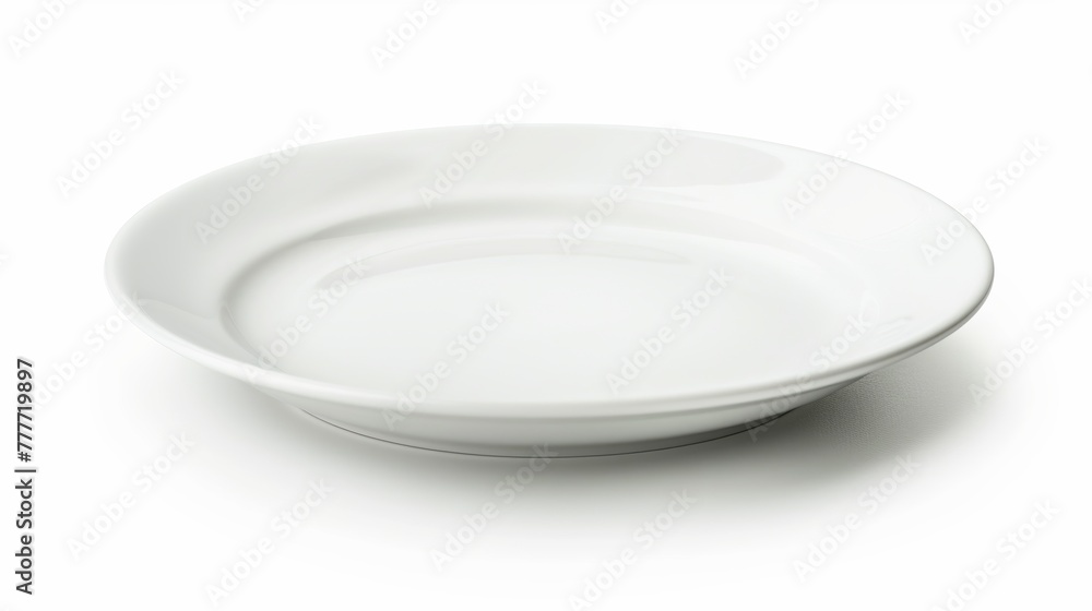 Round ceramic plate, devoid of any food, isolated on white background with clipping path. Round ceramic plate, devoid of any food, isolated on white background with clipping path.