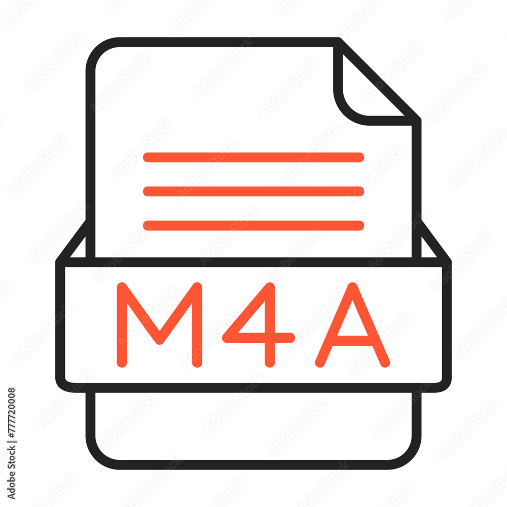 M4A File Format Vector Icon Design M4A File Format Vector Icon Design