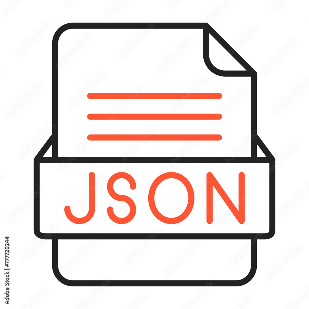 JSON File Format Vector Icon Design