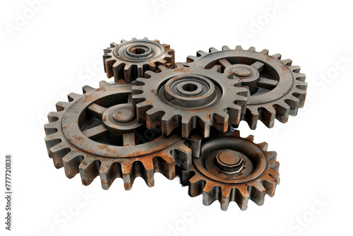 Realistic Gears Image isolated on transparent background