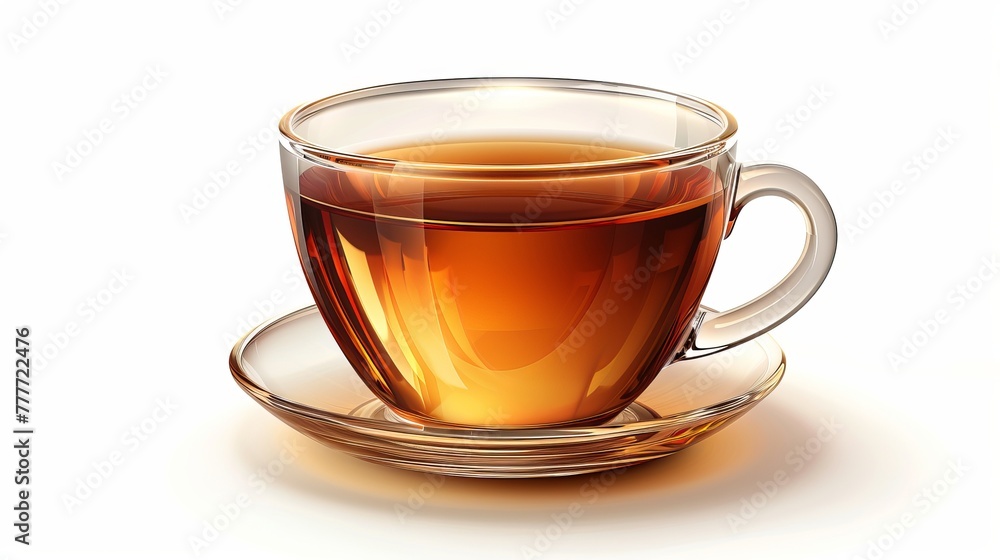 Vector illustration of a transparent glass cup filled with tea. Vector illustration of a transparent glass cup filled with tea.