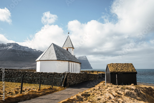Nordic chapel at Feroe Islands photo