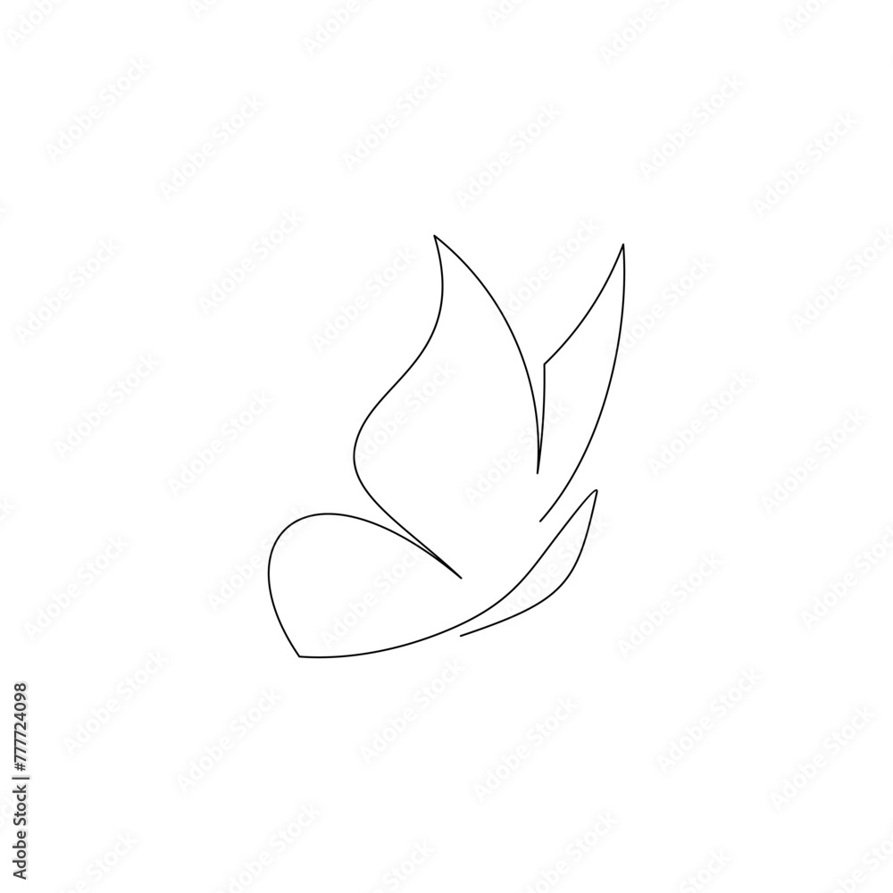 Continuous line drawing of beautiful butterfly simple lines Continuous line drawing of beautiful butterfly simple lines