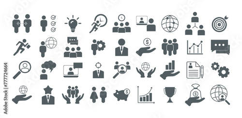 Business people icons set