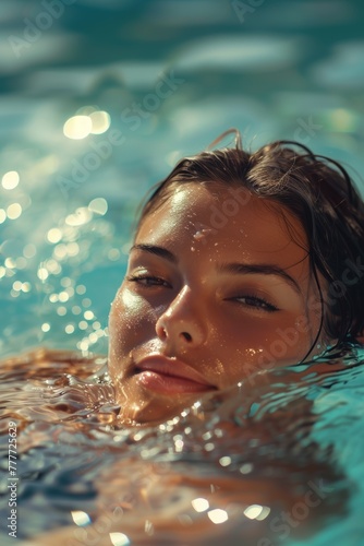 woman in the pool Generative AI