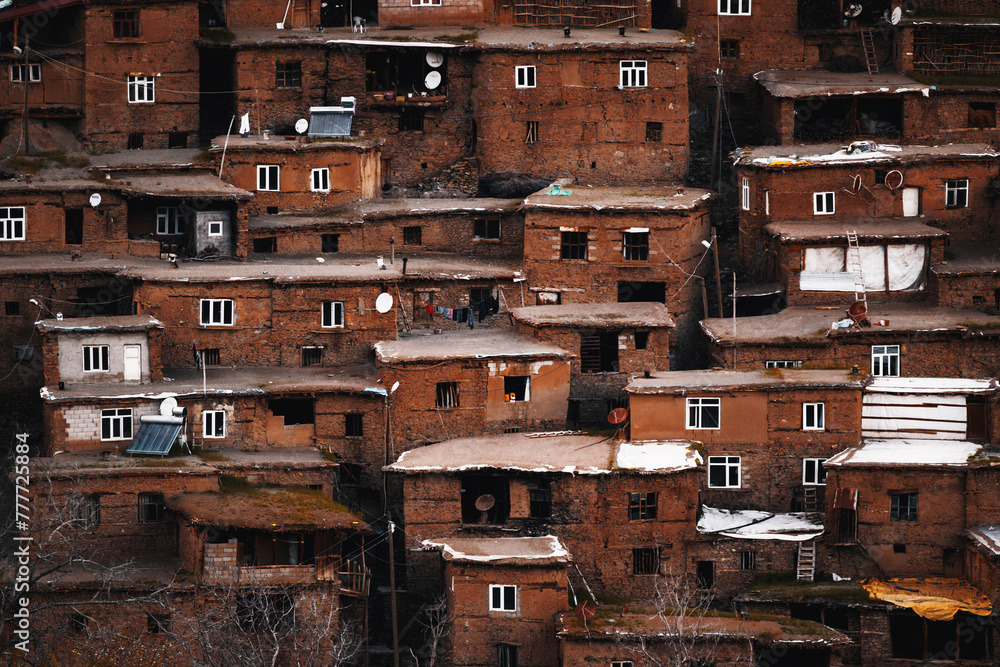 traditional village houses of the hizen bitlis in Türkiye Stock Photo ...