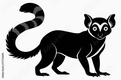 lemur silhouette black vector artwork illustration