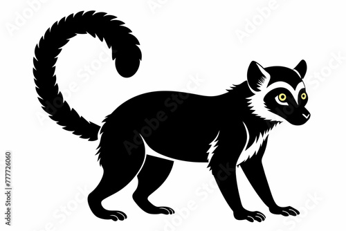 lemur silhouette black vector artwork illustration