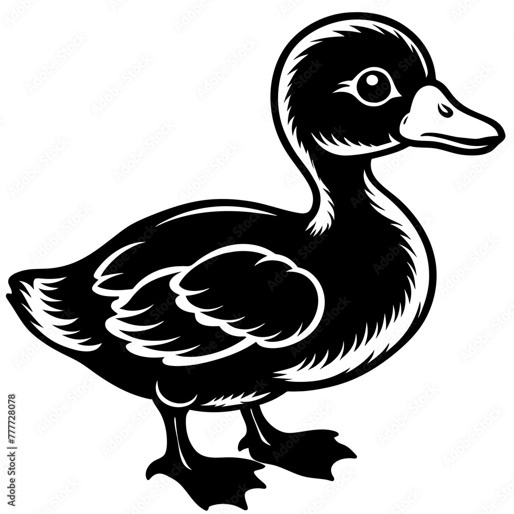 baby duck silhouette vector illustration svg file