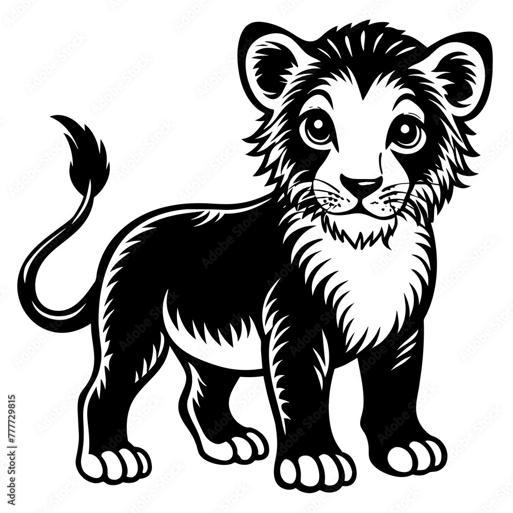 baby lion silhouette vector illustration svg file baby lion silhouette vector illustration svg file