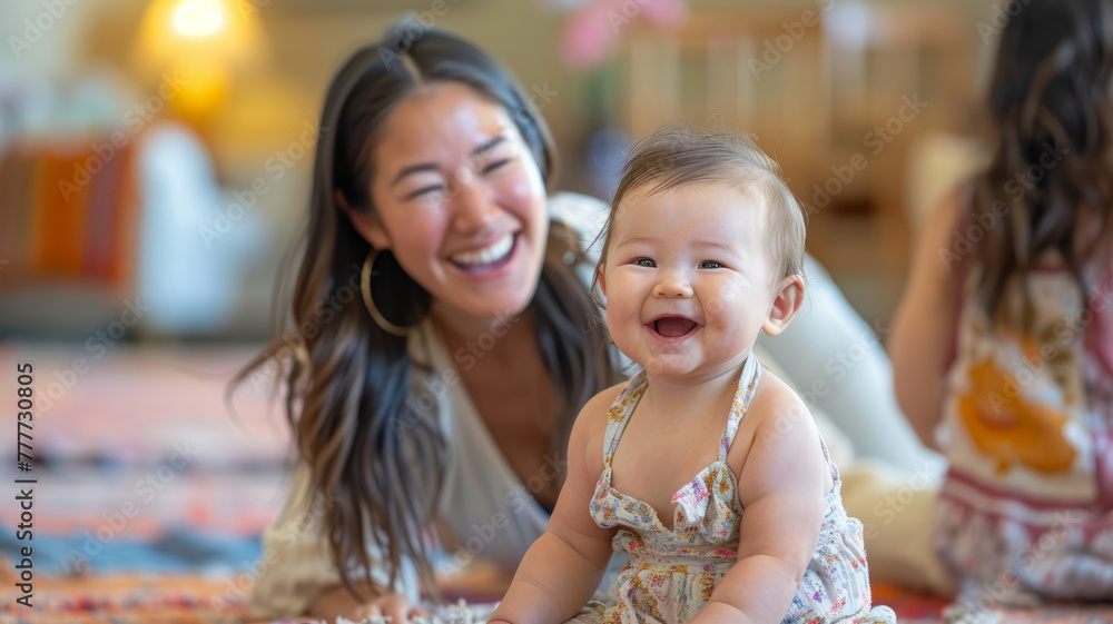 Mother and baby smiling together. Mother and baby smiling together.
