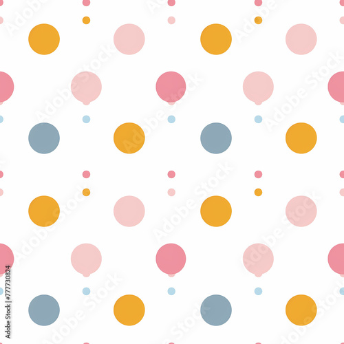 White Background With Pink, Blue, and Yellow Dots