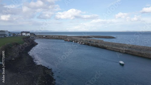Wallpaper Mural A low drone shot moving towards the pier at Mullaghmore, Co. Sligo, Ireland Torontodigital.ca