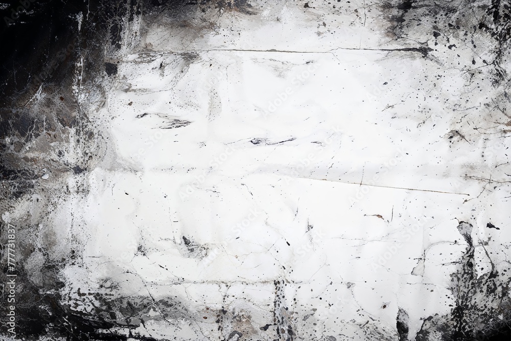 Fototapeta premium A weathered black grunge background with worn-out textures and faded paint. The dark textured wallpaper features black and white tones.