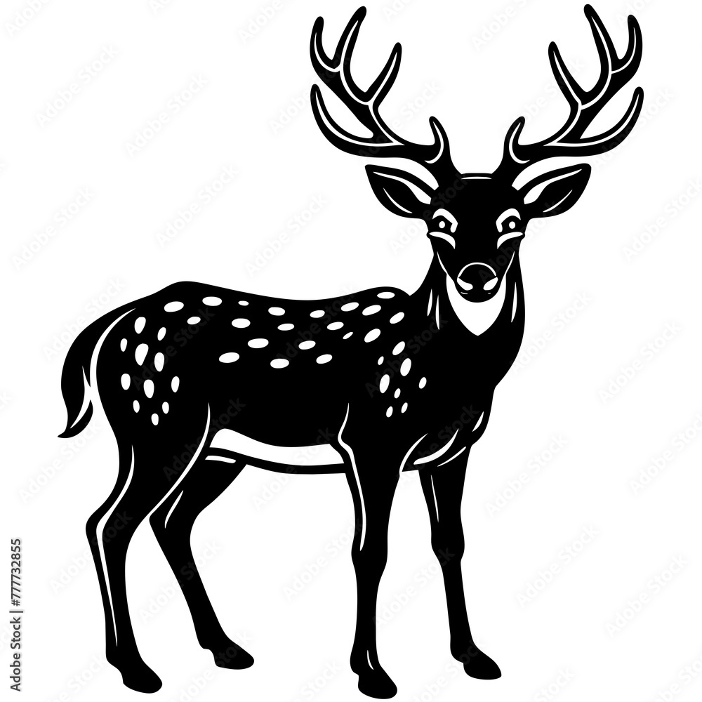 Obraz premium deer silhouette vector illustration svg file