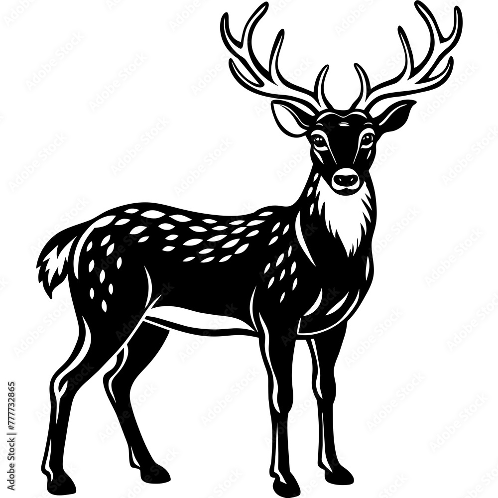 Obraz premium deer silhouette vector illustration svg file