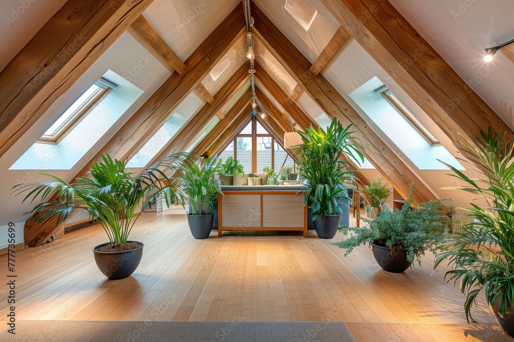 Foto de Eco-friendly attic conversion with a focus on sustainability ...