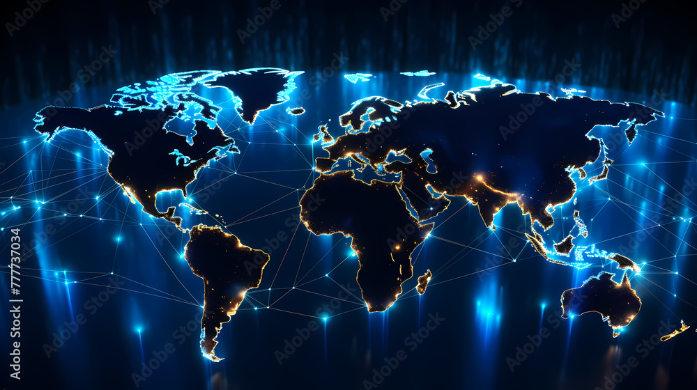 Obraz premium Abstract technology background of world map