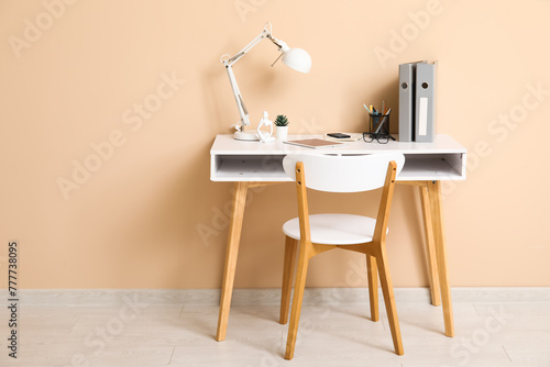 Modern home office desk wit...