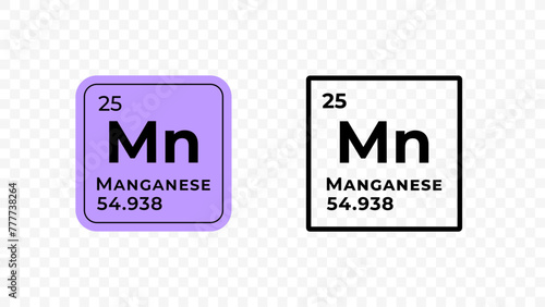 Manganese, chemical element of the periodic table vector design