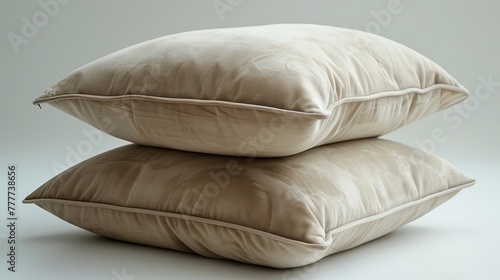 A soft  tastefully decorated pillow presented on a white background.