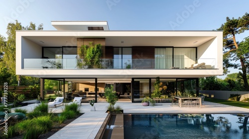 Beautiful modern villa in minimalist style © olegganko