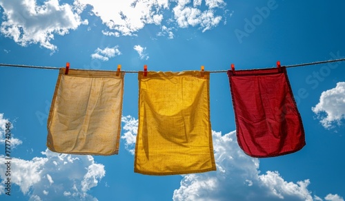 clothes drying on a clothesline