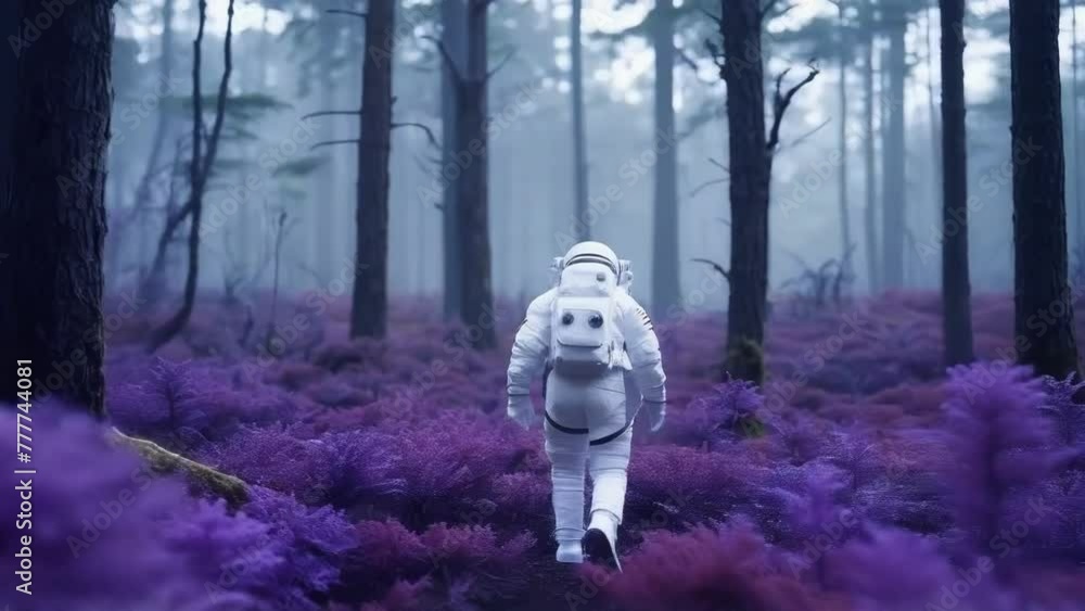 Astronaut's Mystic Journey Through Foggy Woodland
Astronaut's Mystic Journey Through Foggy Woodland