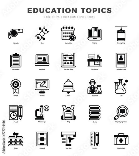 Education Topics Icon Bundle 25 Icons for Websites and Apps