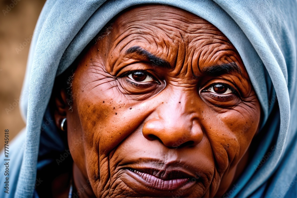 An Elderly Woman with a Serious Expression An Elderly Woman with a Serious Expression