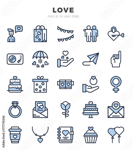 Love icon pack for your website. mobile. presentation. and logo design.