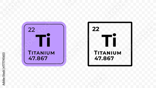  Titanium, chemical element of the periodic table vector design