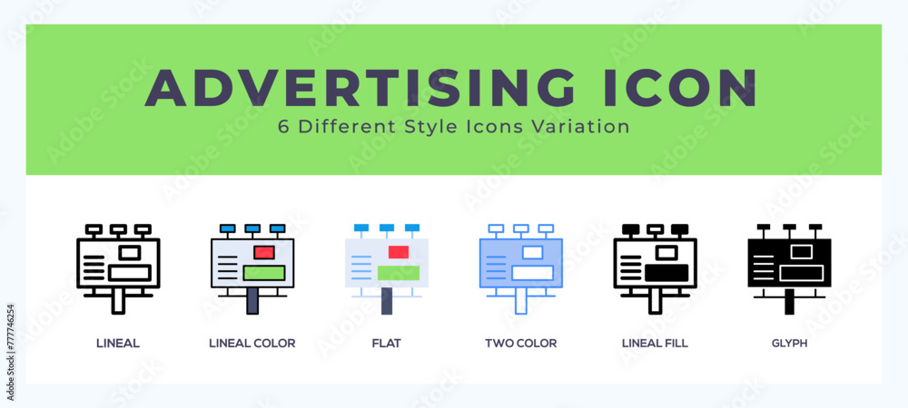Advertising icon symbol. logo illustration with different styles Advertising icon symbol. logo illustration with different styles