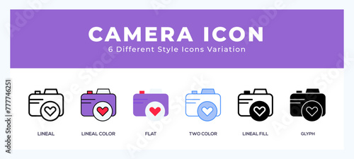 Camera icons set. Different style of icons simple vector illustration.
