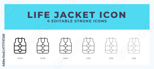Life jacket icon. Regular line. Thin line. Bold line. Vector illustration.