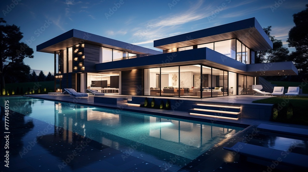 A photo of a Minimal Glass Residence with Modern living A photo of a Minimal Glass Residence with Modern living
