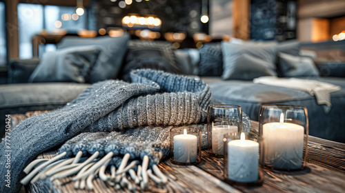 Cozy Winter Evenings: A Warm and Inviting Room with Soft Lighting and Comfortable Furnishings, Perfect for Relaxing