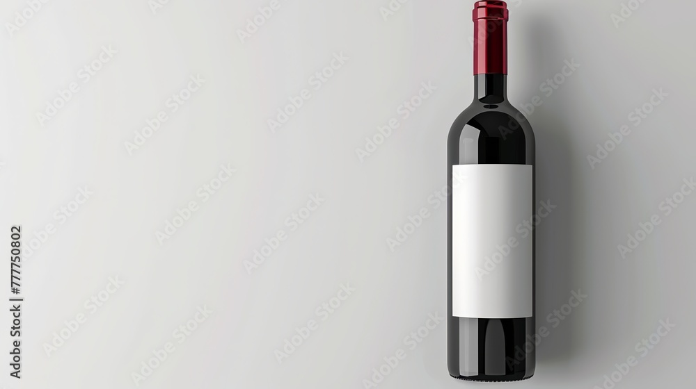 Customizable red wine bottle with a blank label on a white background. Effortlessly add your design to the label. Customizable red wine bottle with a blank label on a white background. Effortlessly add your design to the label.