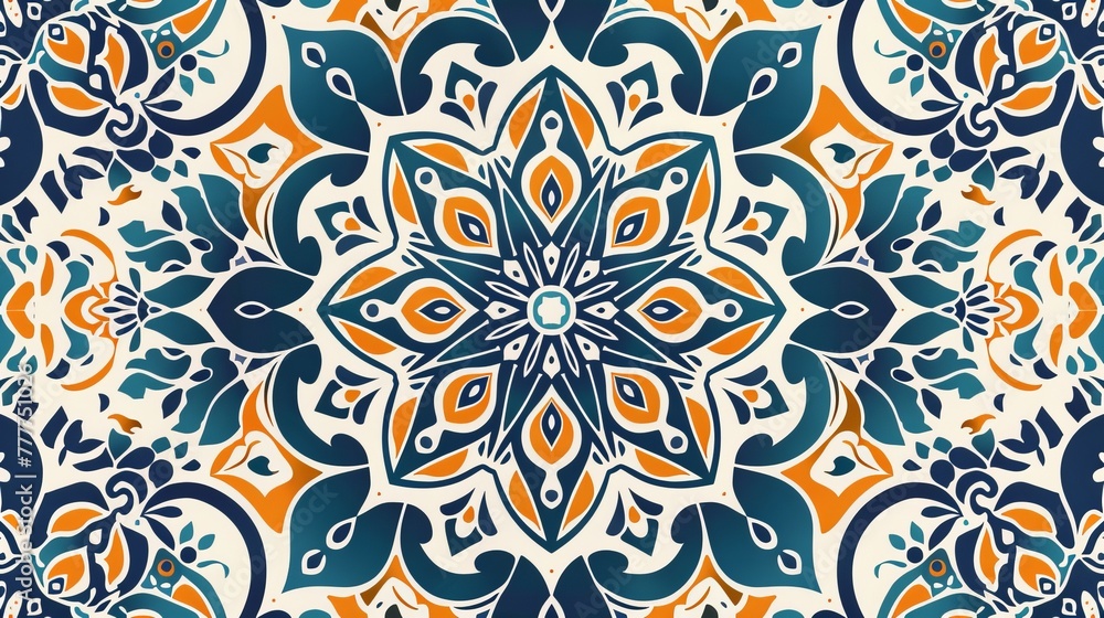 Decorative hand-drawn seamless pattern tile with mandalas. Vintage design elements of Islam, Arabic, India, and Ottoman. Ideal for printing on fabrics and papers. Decorative hand-drawn seamless pattern tile with mandalas. Vintage design elements of Islam, Arabic, India, and Ottoman. Ideal for printing on fabrics and papers.