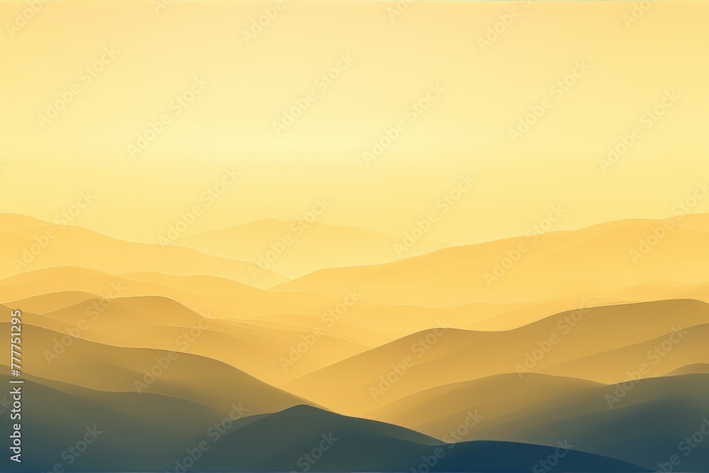 Fototapeta premium Golden sunrise gradient over layered mountain silhouettes