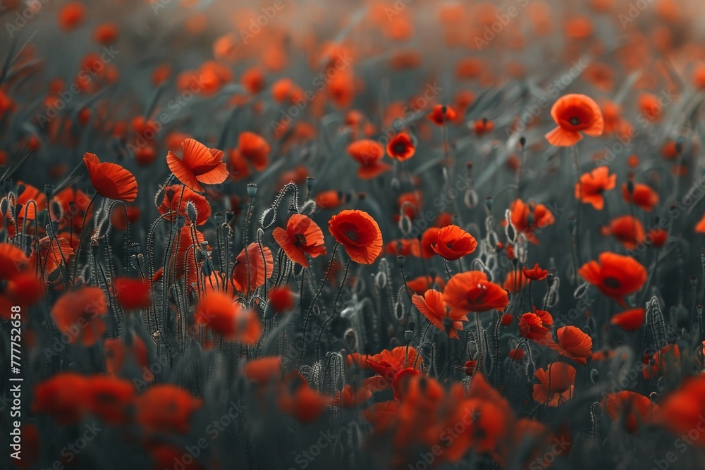 Obraz premium poppy field in the morning