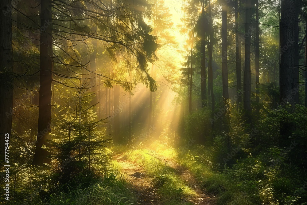 sunrise in the forest