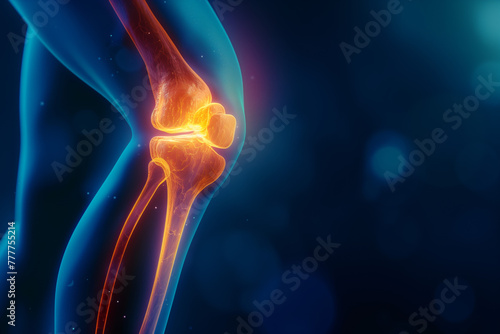 knee joint anatomy pain relief medical illustration blue health X-Ray