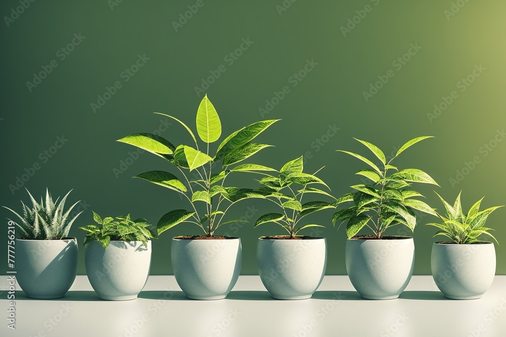 Obraz premium 5 Plants in Pots