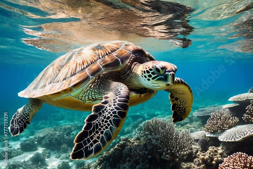 Underwater Serenity  Witnessing a Turtle in its Element