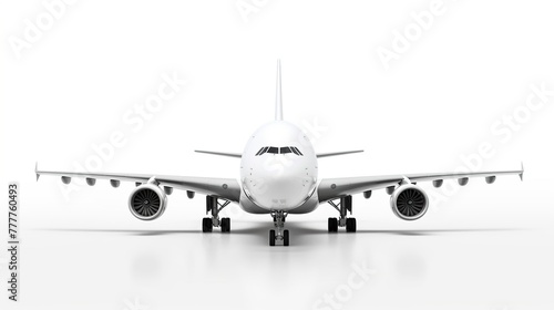 Large passenger aircraft or commercial airplane isolated on white background.