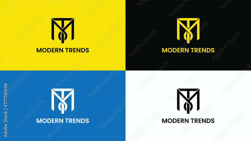 MT logo design  - obrazy, fototapety, plakaty 